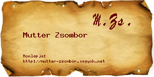 Mutter Zsombor névjegykártya